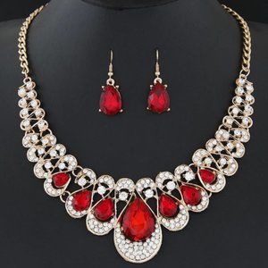NS27 | Red Evening Glam Jewelry Prom Wedding Set